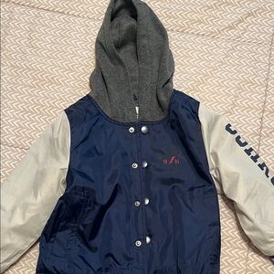 Osh Kosh Navy and Gray Kids Puffer Jacket with Hood